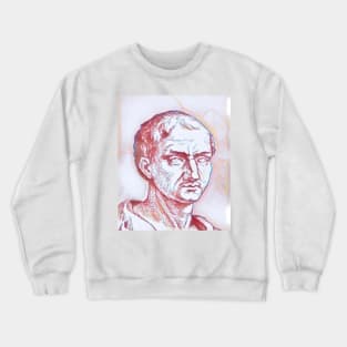 Anicius Manlius Severinus Boethius Portrait | Boethius Artwork | Line Art Crewneck Sweatshirt